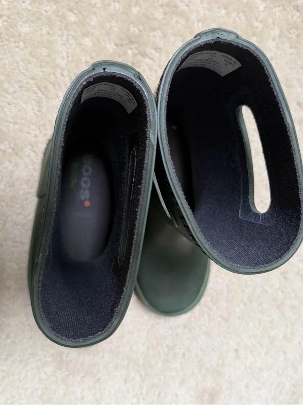 Bogs Kids Olive Green Pull-On Rain Boots - Picture 7 of 8